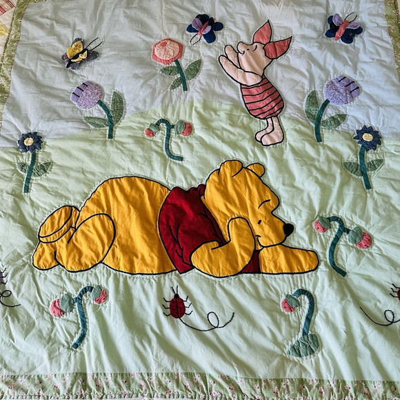 VTG Disney Pooh 100 Acre Collection FULL Patchwork Quilt w/ Two Standard Shams - Picture 2 of 15